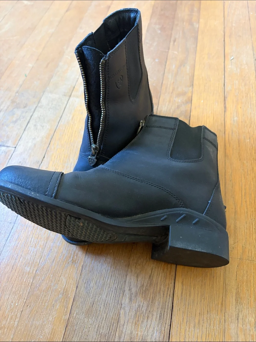 Ariat Black Front-Zip Ankle Boots WIGGLE ROOM